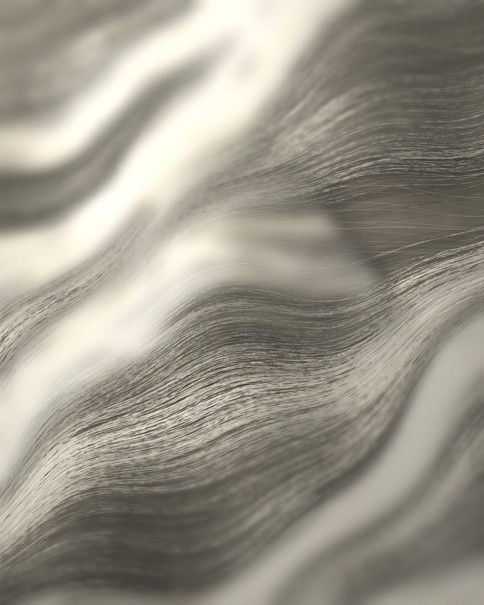 Soft, light-coloured fibres in a flowing close-up